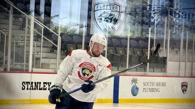 Florida Panthers center Aleksander Barkov (16) skates on Tuesday, Jan. 27, 2026, at the Baptist Health IcePlex in Fort Lauderdale, Florida. Florida Panthers center Aleksander Barkov (16) skates on Tuesday, Jan. 27, 2026, at the Baptist Health IcePlex in Fort Lauderdale, Florida.